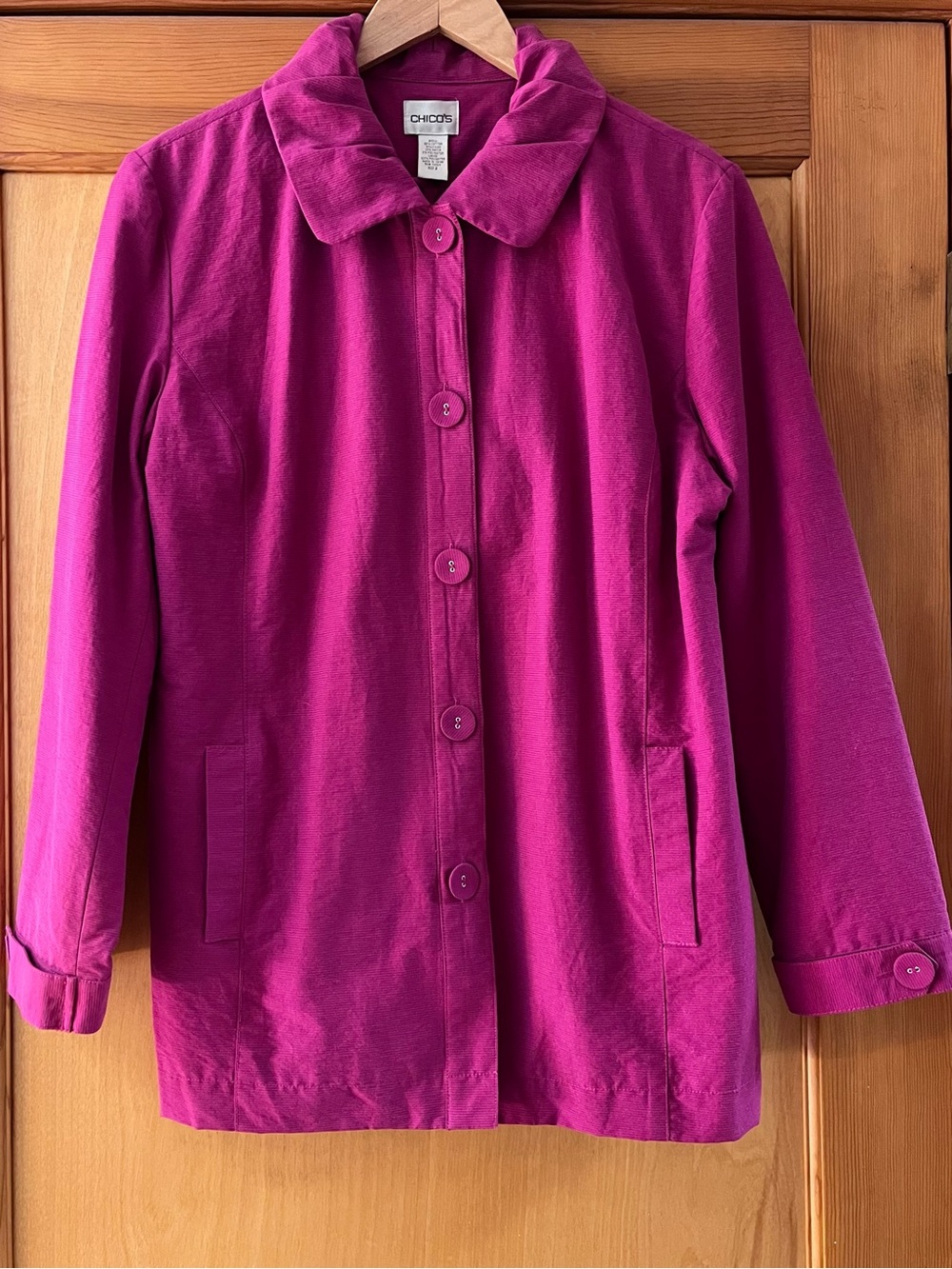 Chico's Magenta Pink Button-Front Jacket